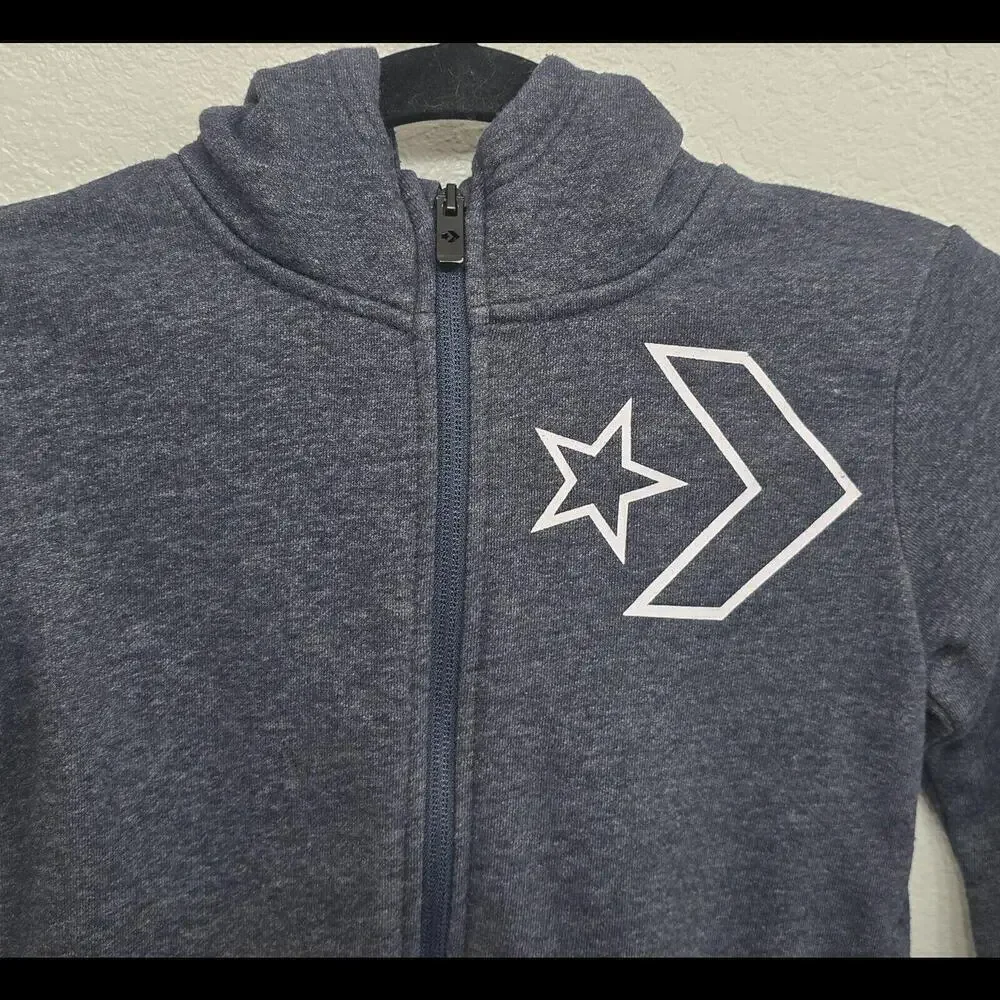 Boy's Youth Converse Chuck Taylor Zip Up Hoodie Hoody Size 7 (6/7 Yrs)Navy